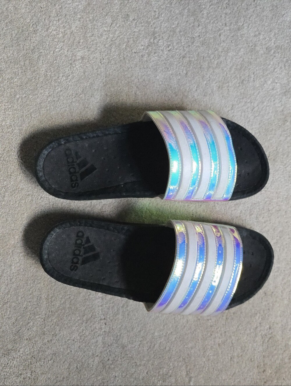 EUC Adidas Men's Size 10 Holographic Slides